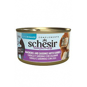 Schesir Cat konserwa. Makrela, sardynki, kalmary w sosie. 70 g