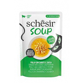 Schesir Cat saszetka Adult Soup kurczak/marchew/dynia 40g