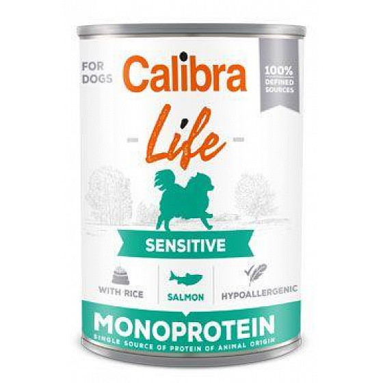 Calibra Dog Life konserwa.Sensitive Salmon z ryżem 400g