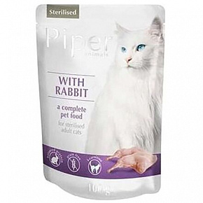 PIPER CAT saszetka dla wysterylizowanych kotów, z królikiem, 100g