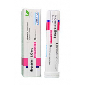 Magnesium 250mg z witaminem C Generica eff 20tbl