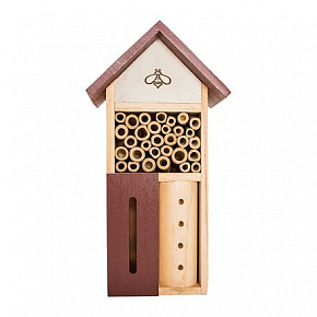 PetBuddy domek z pszczołą, hotel dla owadów, 13 x 8.5 x 26 cm, drewno sosnowe