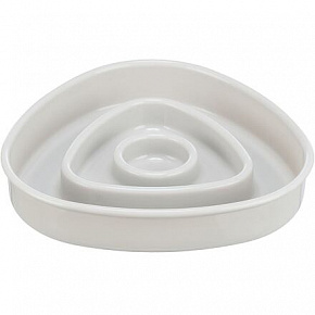 Miska do wolnego karmienia, design trójkątny, 0,35l/15 ×15 cm, plastik/TPR, szara Miska do wolnego karmienia, design trójkątny, 0,35l/15 ×15 cm, plastik/TPR, szara