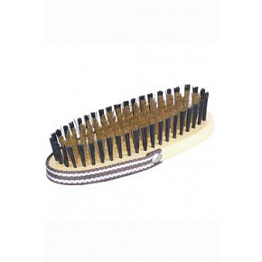 Szczotka owalna na rękę mosiężne druciki 15x6,5cm Tommi