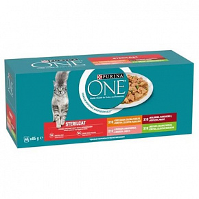 Nestle PURINA ONE cat Multipack Sterilcat mini filetky s hovädzím & kuraťom & lososom & morkou v šťave 40 x 85g Nestle PURINA ONE cat Multipack Sterilcat mini filetky s hovädzím & kuraťom & lososom & morkou v šťave 40 x 85g