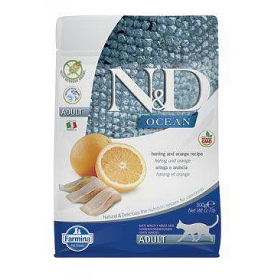 N&D OCEAN CAT Adult Śledź & Pomarańcza 1,5kg