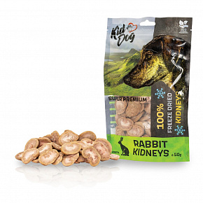 KIDDOG SUPER PREMIUM 100% suszone mrozem królicze nerki 50 g