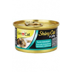 GimCat ShinyCat konserwa. kurczak&krewetki 70g