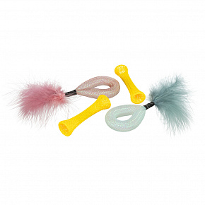 Zestaw 4 rurek z piórami, zabawka dla kotów, 15 cm Zestaw 4 rurek z piórami, zabawka dla kotów, 15 cm