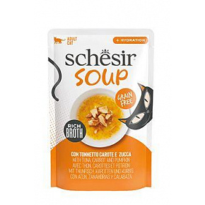 Schesir Cat saszetka Adult Soup tuńczyk/marchewka/dynia 40g
