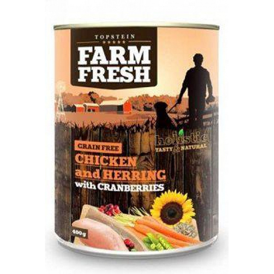 Farm Fresh Dog Kurczak & śledź +żurawina 400g
