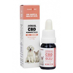 Olej CBD dla małych psów i kotów 5%, 10ml Olej CBD dla małych psów i kotów 5%, 10ml