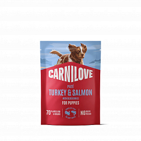 Carnilove Dog Pouch Pasztet z Indyka i Łososia z Jagodami dla Szczeniąt 300 g