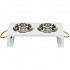 BE NORDIC bar s miskami, 2 × 0,4 l/o 14 cm/38 × 18 × 10 cm, MDF/nerez, bílá