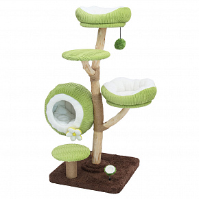 PetBuddy drapak SALINA 60 x 60 x 136 cm, grusza/plush, zielony/naturalny PetBuddy drapak SALINA 60 x 60 x 136 cm, grusza/plush, zielony/naturalny