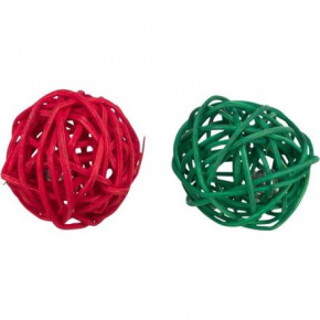 Xmas Balls - zestaw 2 kulek dla gryzoni, z dzwoneczkami, 4 cm