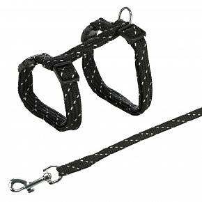 Nylonowa uprząż odblaskowa dla kota, 27-45cm/10 mm, 1,3m