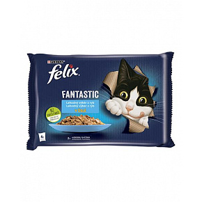 Nestlé FELIX Fantastic cat Multipack łosoś&flądra galaretka saszetka 4x85 g