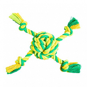 Piłka z 4 ramionami HipHop Dog bawełniana 29 cm / 255 g limonkowa, zielona