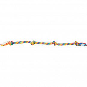 Hantelka do zabawy / szarpak 122 cm, 4 węzły, multikolor - OFERTA LIMITOWANA