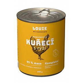 Louie Dog konserwa. Kurczak z ryżem i prebiotykami 800g