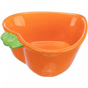Ceramiczna miska MARCHEWKA (świnka morska, królik), 180 ml/ 12 x 11 cm, pomarańczowa