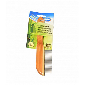 Grzebień DUVO+ wyczesywacz 21 zębów bambus 21 cm