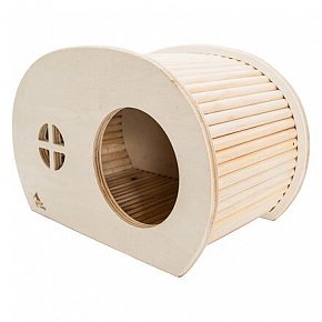 PetBuddy karawan, naturalny domek, 34.5 x 20 x 22 cm, drewno sosnowe