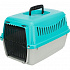 Transportowy box CAPRI, XXS: 26x25x39cm (max. 4 kg), jasnoszary/turkusowy