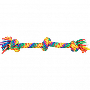 Hantel do zabawy / szarpak 45 cm, 3 węzły, multikolor - OFERTA LIMITOWANA