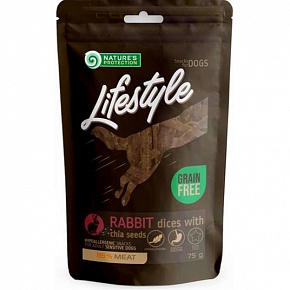 Przysmak Natures P Lifestyle dog soft rabbit dices with chia seeds 75 g