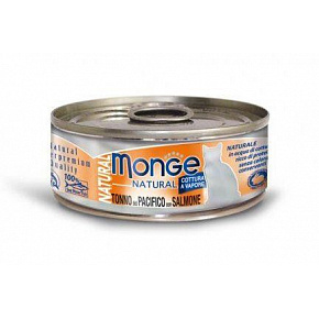 MONGE NATURAL kawałki tuńczyka z łososiem dla kotów 80 g
