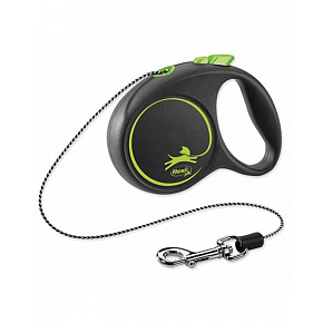 Smycz FLEXI Black Design z linką 5m/12kg zielona