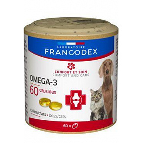 Francodex Omega 3 Kapsułki pies, kot 60tbl Francodex Omega 3 Kapsułki pies, kot 60tbl