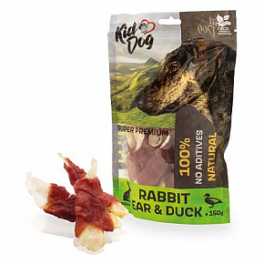 KIDDOG SUPER PREMIUM 100% pierś z kaczki na króliczym uchu 150 g