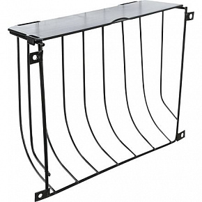 Żłób na siano z pokrywą, do przykręcenia, 22 × 16 × 6 cm, lakierowany metal, czarny Żłób na siano z pokrywą, do przykręcenia, 22 × 16 × 6 cm, lakierowany metal, czarny