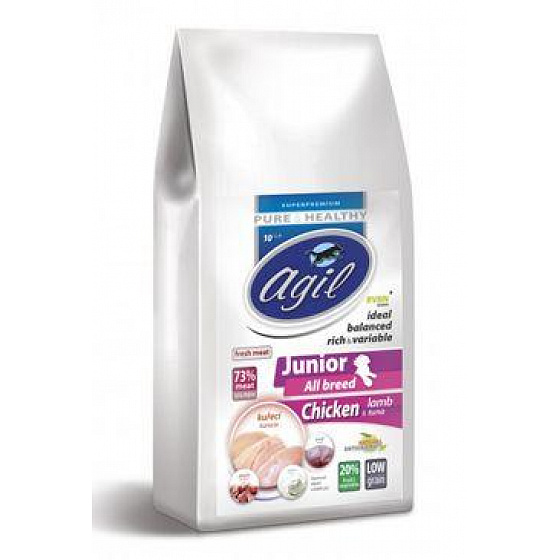 Agil Junior All Breed Low Grain Kurczak&Jagnięcina&Tuńczyk 10kg