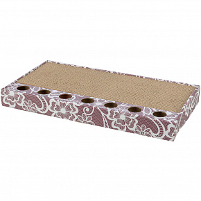 Drapak kartonowy z zabawką 48 x 25 cm różowy