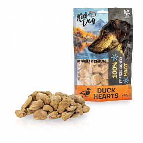 KIDDOG SUPER PREMIUM 100% serca kacze liofilizowane 50 g