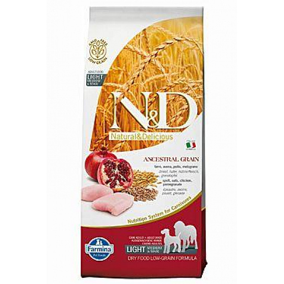 N&D LG DOG Light M/L Kurczak&Granat 12kg