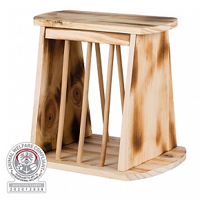 Samodzielnie stojący karmnik na siano, drewniany 25 x 22 x 18 cm