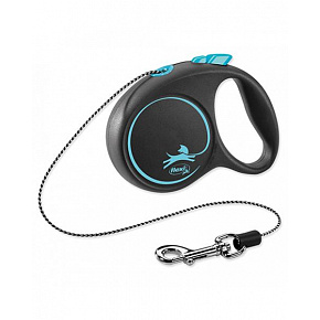 Smycz FLEXI Black Design z linką 5m/12kg niebieska