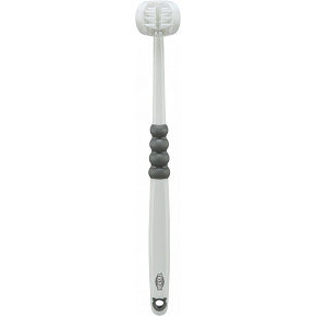 Trójgłowa szczoteczka do zębów dla psów/kotów, 18 cm, biała/szara