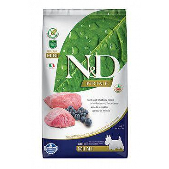 N&D PRIME DOG Adult Mini Jagnięcina & Borówka 2,5kg