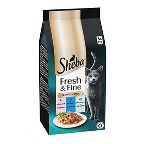 Sheba saszetka Fresh&Fine mix łosoś, tuńczyk, pstrąg 6x50g