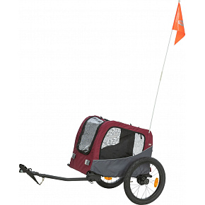 Przyczepka rowerowa, S: 56 × 64 × 61/125 cm, do 15 kg, szary/czerwony
