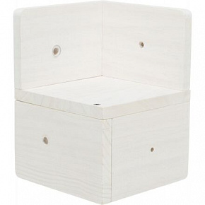 Element wspinaczkowy 3 - narożny element, 16 x 21 x 16 cm, drewno, biały