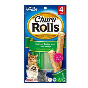 Churu Cat Rolls Kurczak owinięty Krem z tuńczyka 4x10g