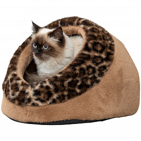 SOFT Edition pluszowa budka LEO, 35 x 26 x 41 cm, brązowa/leopard.