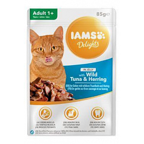 Iams Cat Adult Delights saszetka Tuńczyk&Śledź w galarecie 85g Iams Cat Adult Delights saszetka Tuńczyk&Śledź w galarecie 85g